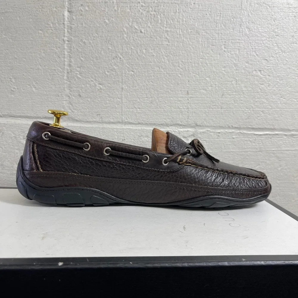 L.L Bean‎ Wicked Good Moccasin Slippers Brown Leather Slip On Men's Size 10.5 D